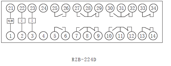 RZB-D系列中間繼電器內部接線(xiàn)圖