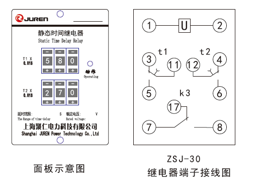 ZSJ-3系列時(shí)間繼電器內部接線(xiàn)圖