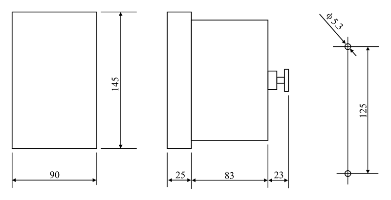 DZ-418外形及開(kāi)孔尺寸圖