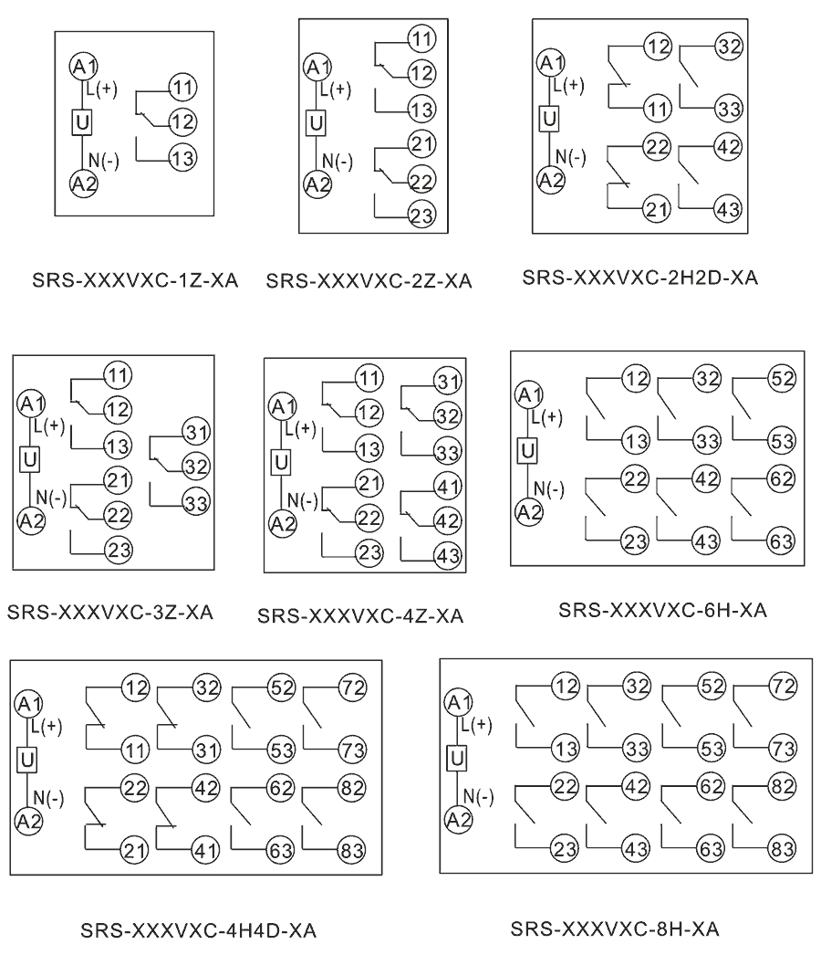 SRS-240VAC-3Z-8A內部接線(xiàn)圖