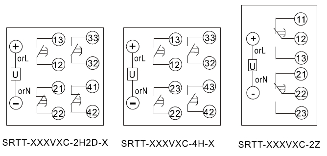 SRTT-110VAC-4H-B內部接線(xiàn)圖