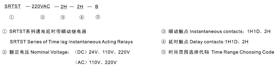 SRTST-110VAC-1H1D-1H1D-C型號及其含義