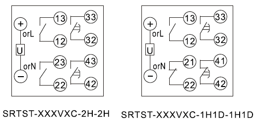 SRTST-24VDC-1H1D-1H1D-B內部接線(xiàn)圖