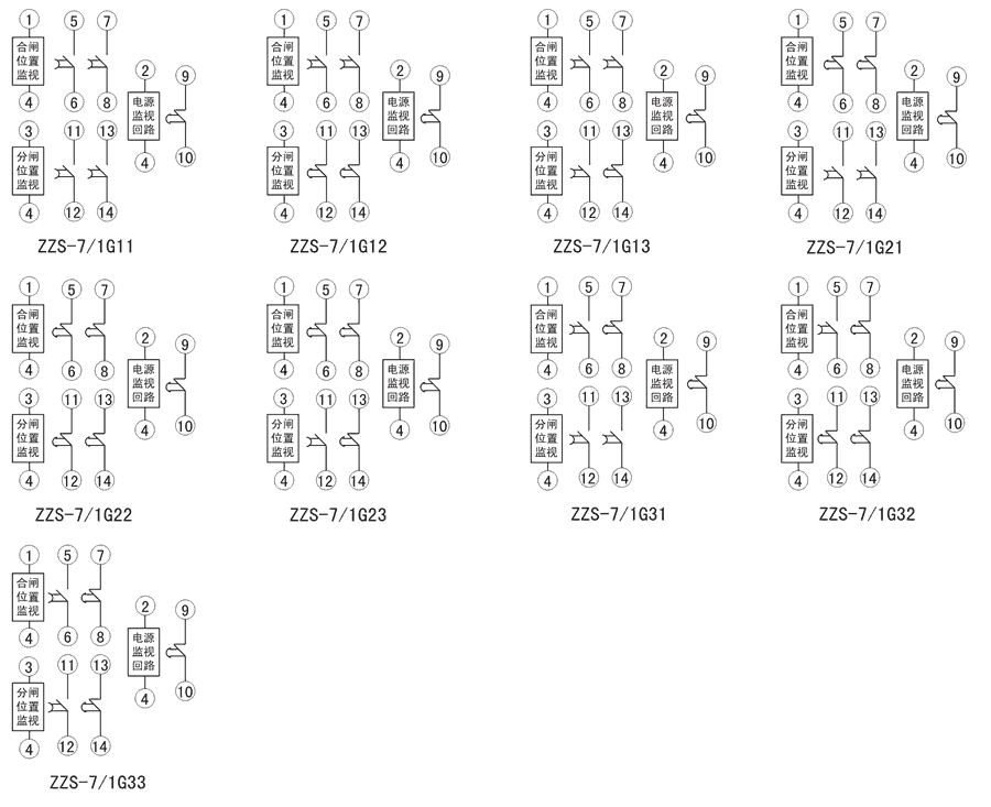 ZZS-7/1G11內部接線(xiàn)圖